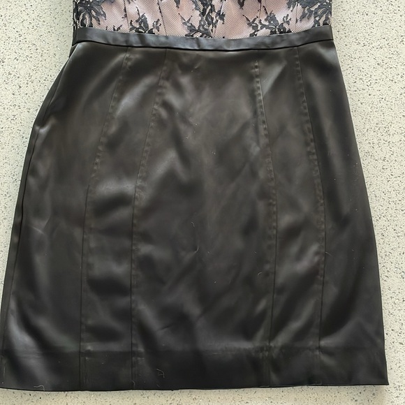 White House Black Market formal strapless dress. Size 10. Black and pink. - Picture 3 of 7